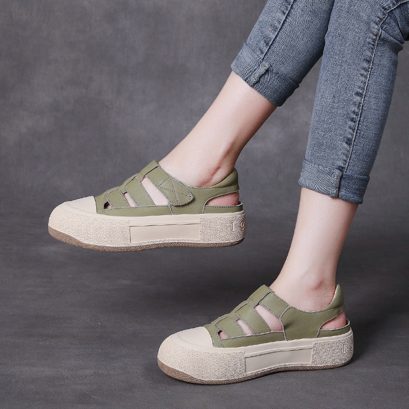 Women Minimalist Soft Leather Summer Casual Sandals Newgew Shoes
