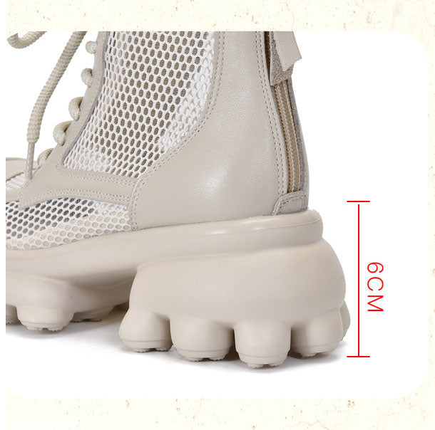 Hollow Thick-Soled Mesh Boots Newgew