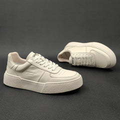 Men Fashion Minimalist Solid Leather Flat Casual Shoes Newgew Shoes
