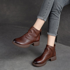 Women Minimalist Soft Leather Casual Ankle Boots Newgew Shoes