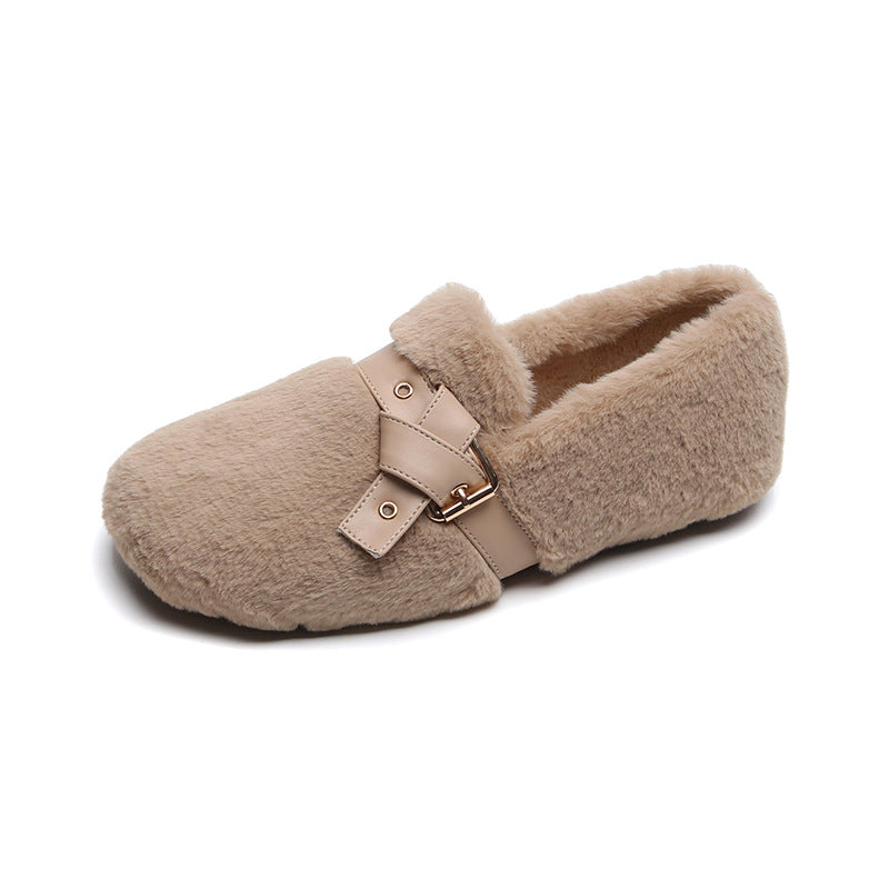 Women Soft Flat Home Casual Fur Shoes Newgew Shoes