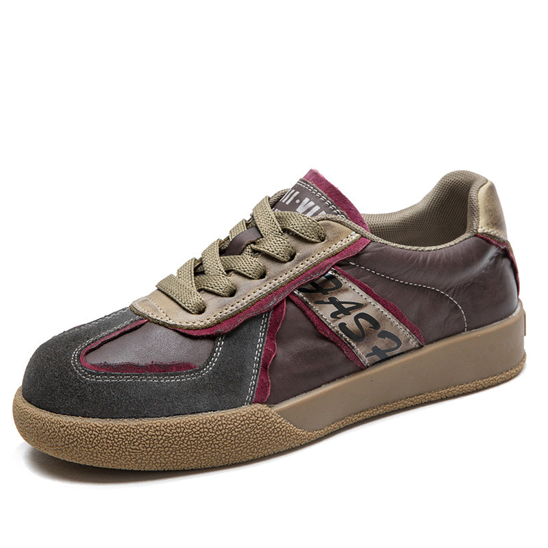 Women Patchwork Leather Flat Casual Training Shoes Newgew Shoes