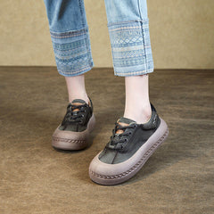 Women Retro Fashion Leather Casual Shoes Newgew Shoes