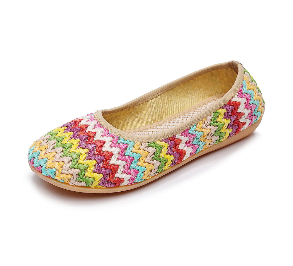 Women's Soft Bottom Beach Woven Cloth Summer Ethnic Canvas Shoes Newgew