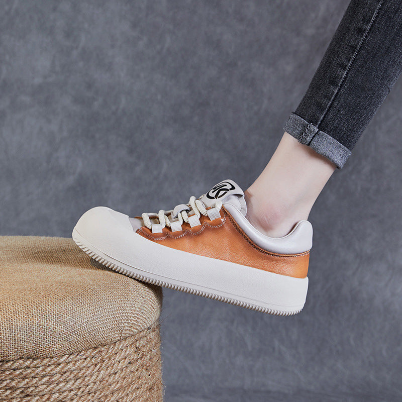 Women Fashion Leather Flat Casual Shoes Newgew Shoes