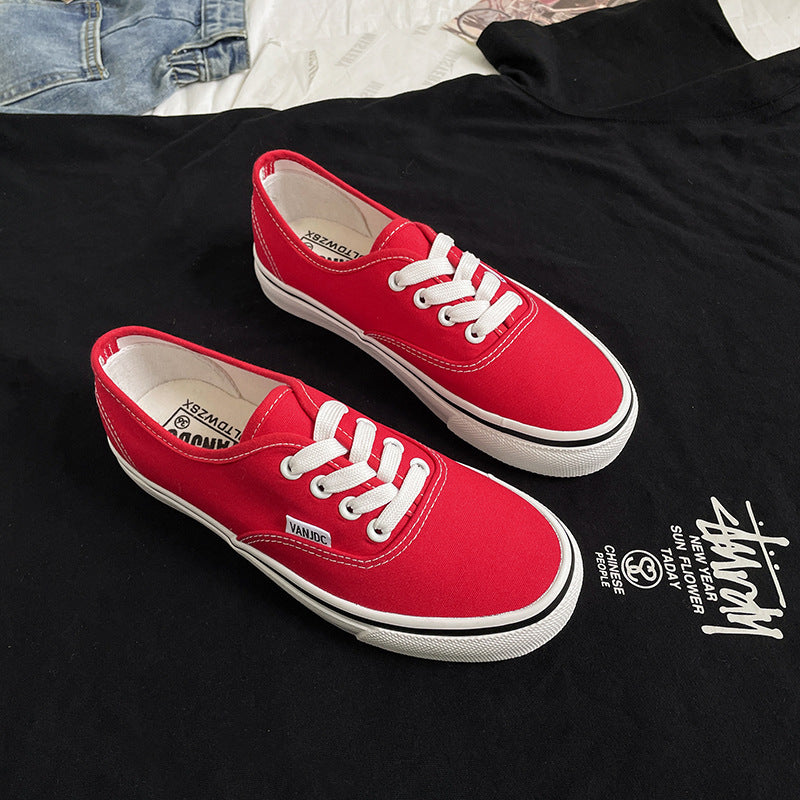 Women's Style Summer Skateboard Trendy White Street Canvas Shoes Newgew