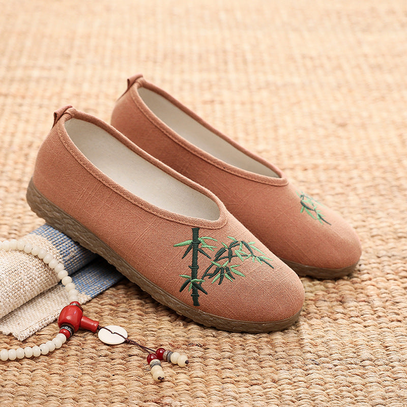 Women's Embroidered Ancient Style Han Chinese Clothing Ethnic Old Canvas Shoes Newgew