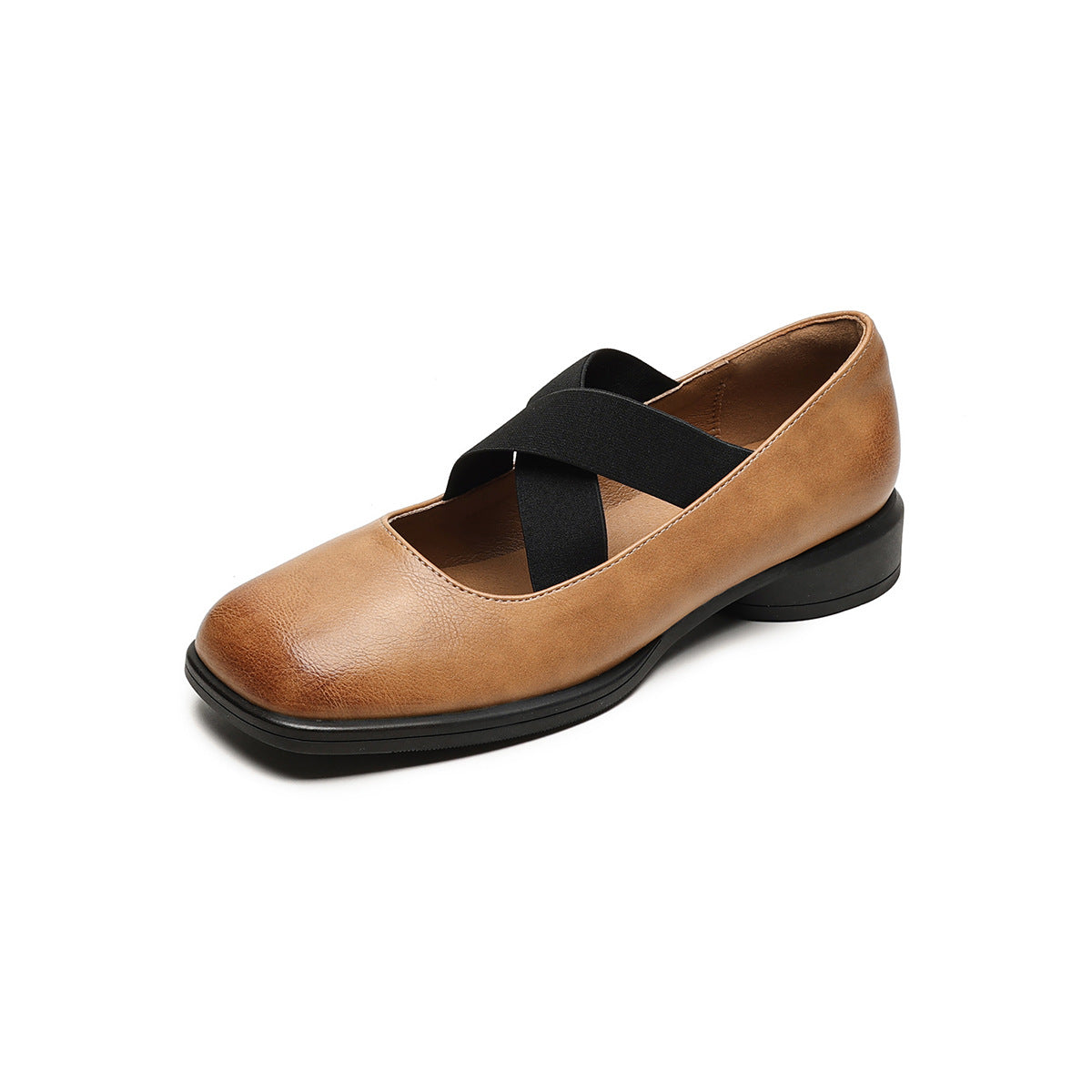 Women Retro Cross Strap Leather Casual Shoes Newgew Shoes