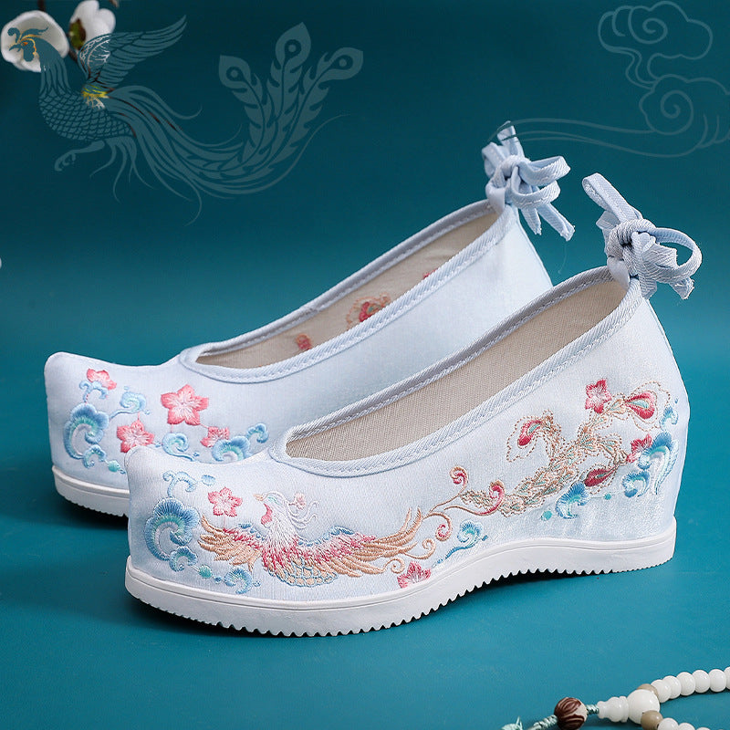 Wedding Ethnic Style Chinese Red Embroidery Canvas Shoes Newgew