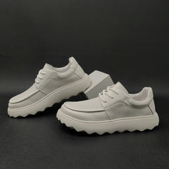 Men Minimalist Hollow Leather Breathable Casual Shoes Newgew Shoes