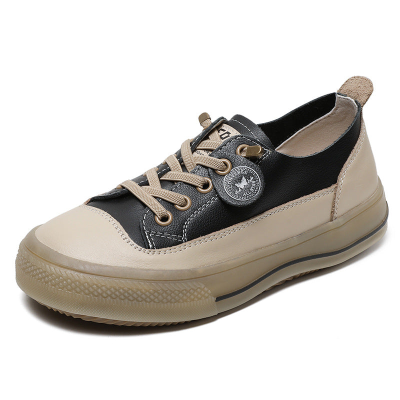 Women Fashion Minimalist Leather Flat Casual Shoes Newgew Shoes