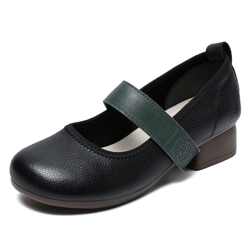 Women Soft Leather Casual Mary Jane Shoes Newgew Shoes