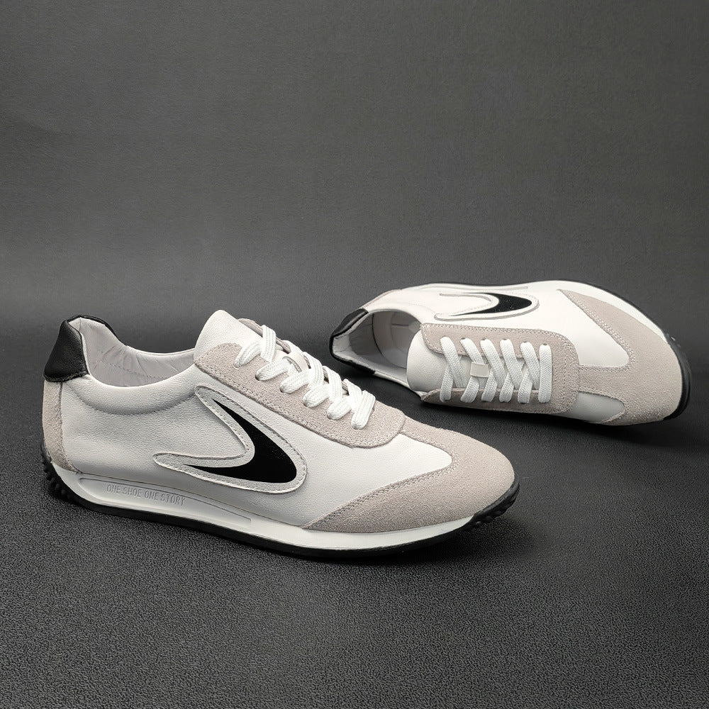 Men Stylish Soft Cowhide Patchwork Flat Casual Shoes Newgew Shoes