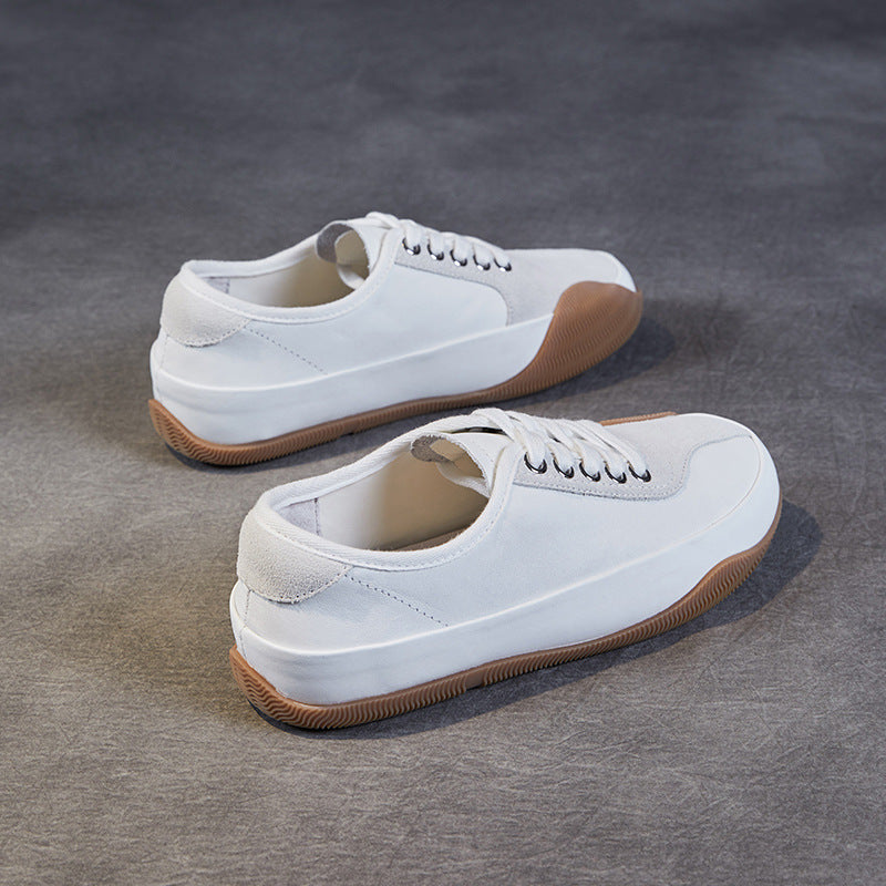 Women Minimalist Soft Leather Casual Training Sneakers Newgew Shoes