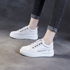 Women Minimalist Fashion Leather Thick Soled Casual Shoes Newgew Shoes