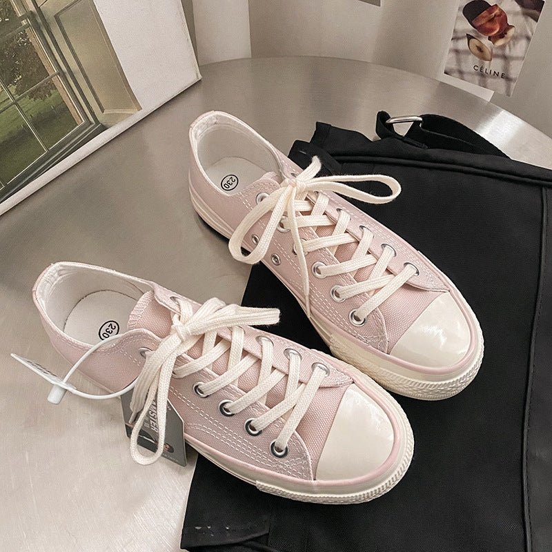 Elegant Fairy Pink Female Korean Board Canvas Shoes Newgew