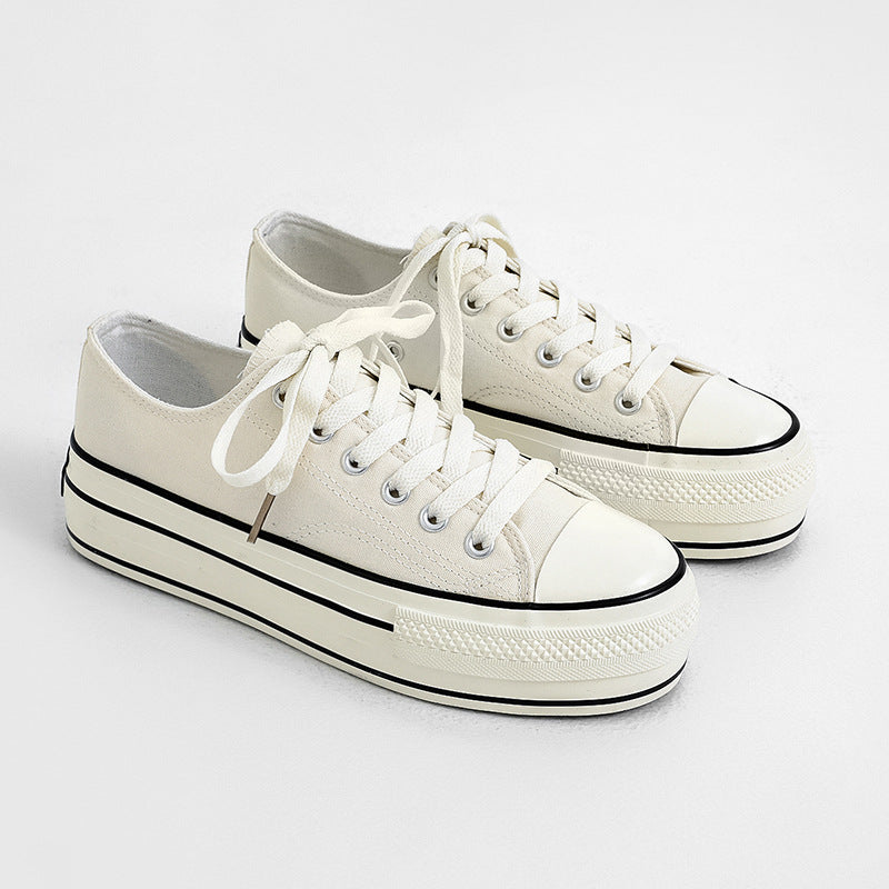 Women's High-low Top Height Increasing Classic Canvas Shoes Newgew