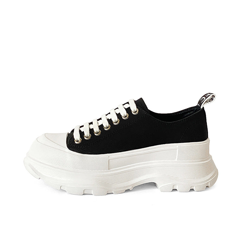 Women's Thick-soled Mcqueen Summer Heightened Easy Wear Canvas Shoes Newgew