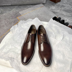 Men Classic Solid Cowhide Handmade Oxford Shoes Newgew Shoes