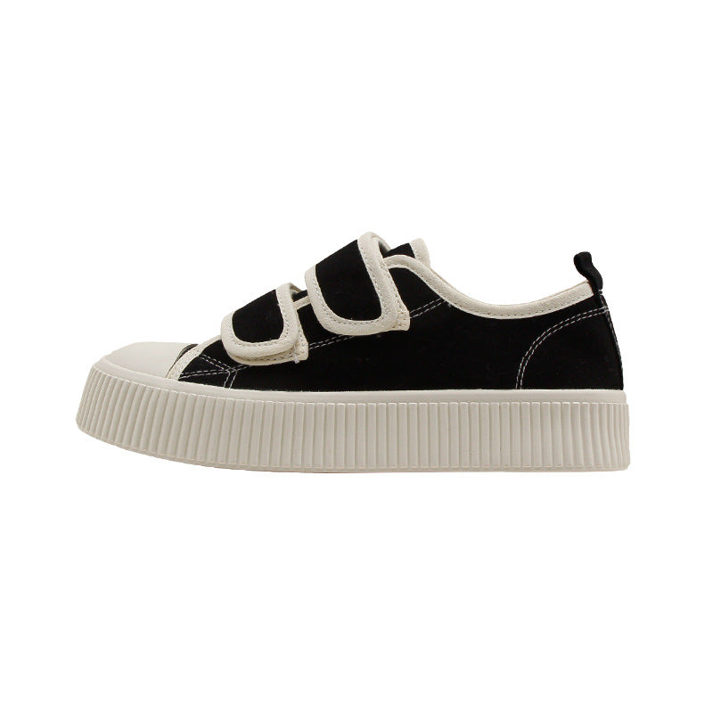 Velcro Biscuit Shape Korean Style Lazy Canvas Shoes Newgew