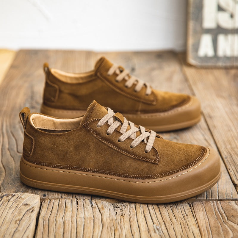 Men Retro Frosted Suede Flat Casual Shoes Newgew Shoes