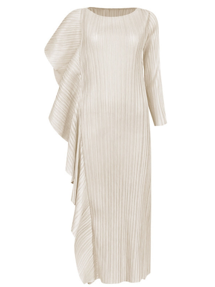 Ladies' High-End Asymmetrical Solid Color Patchwork Dress Newgew Dresses