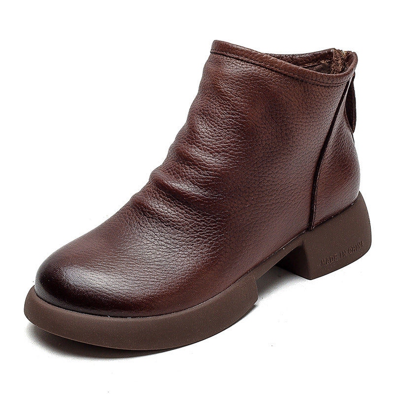 Women Minimalist Soft Leather Casual Ankle Boots Newgew Shoes