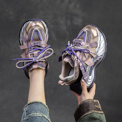 Women Fashion Patchwork Chunky Platform Dad Shoes Newgew Shoes
