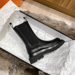 Thick-soled British style Chelsea boots