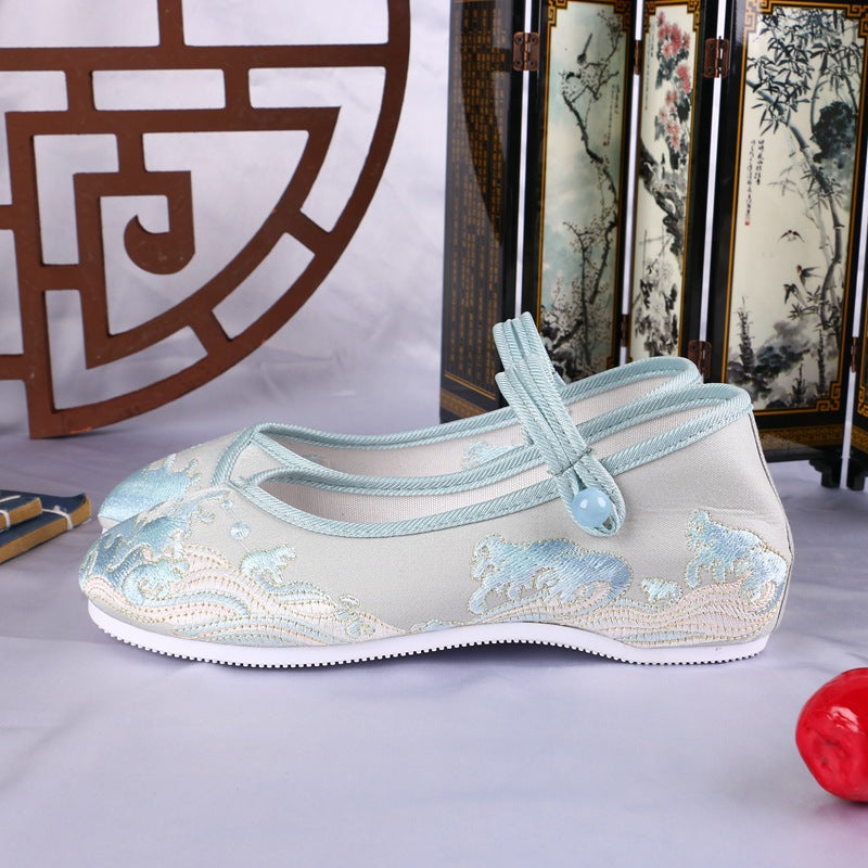 Women's Ancient Style Old Beijing Cloth Low Canvas Shoes Newgew