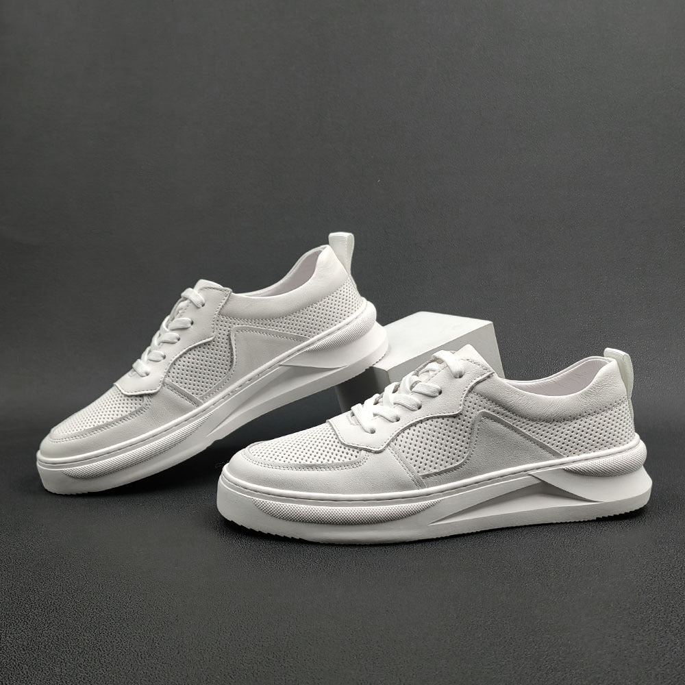 Men Solid Leather Fashion Breathable Casual Shoes Newgew Shoes