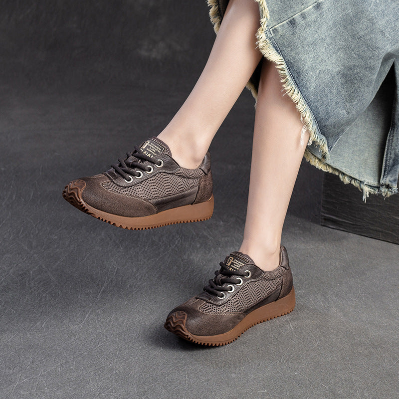 Women Retro Breathable Patchwork Casual Shoes Newgew Shoes