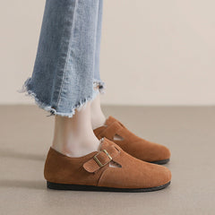 Women Retro Frosted Leather Furred Casual Shoes Newgew Shoes