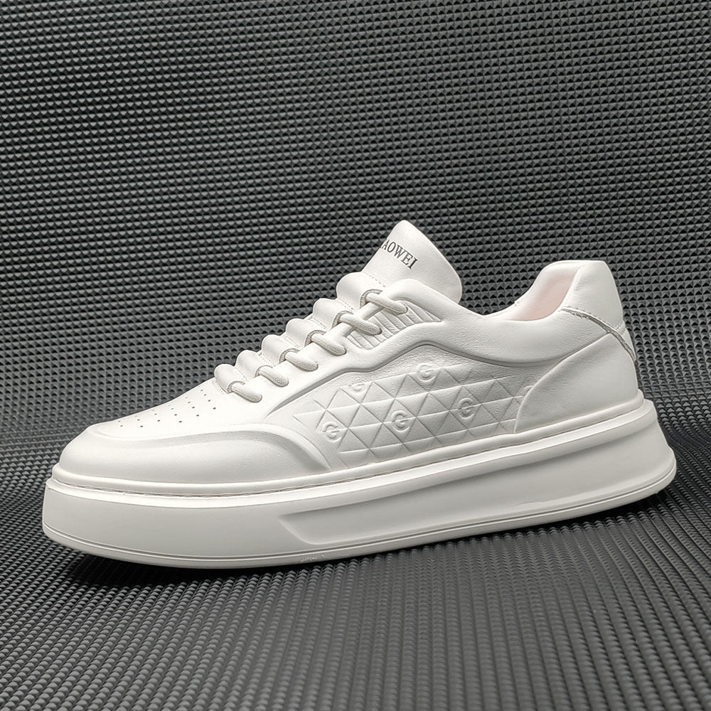 Men Minimalist Embossed Breathable Leather Casual Shoes Newgew Shoes