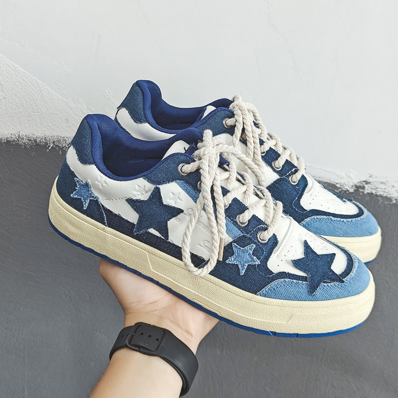 Men Fashion Patchwork Canvas Flat Skate Shoes Newgew Shoes