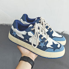 Men Fashion Patchwork Canvas Flat Skate Shoes Newgew Shoes