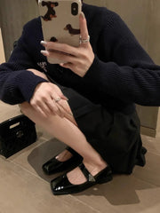 Square Toe Triangle Buckle Shoes Newgew
