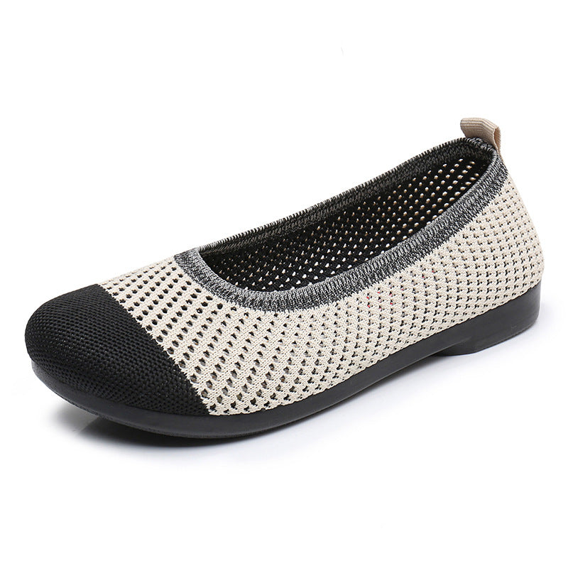 Women's Cloth Summer Breathable Hollowed Slip-on Soft Canvas Shoes Newgew