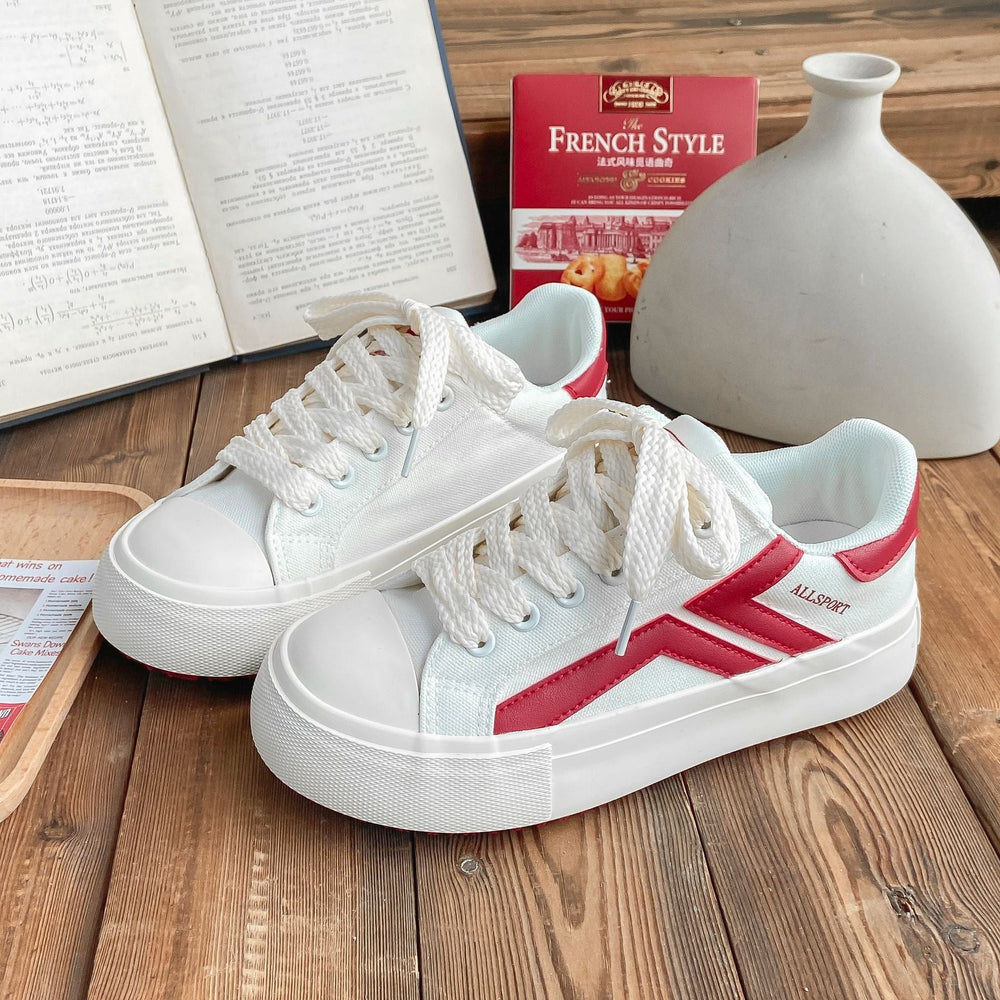 Women's Spring Thick-soled Big Toe Biscuit Shape Canvas Shoes Newgew