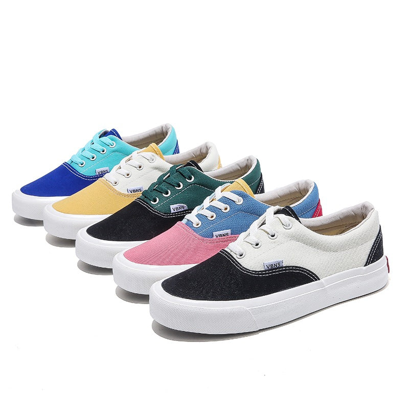 Korean Style Color Matching Stitching Female Cute Canvas Shoes Newgew