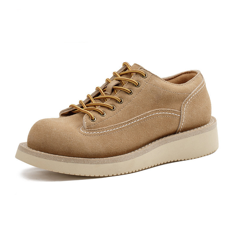 Men Retro Minimalist Cowhide Suede Casual Work Shoes Newgew Shoes