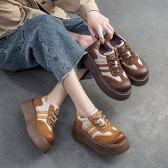 Women Minimalist Patchwork Leather Flat Casual Shoes Newgew Shoes
