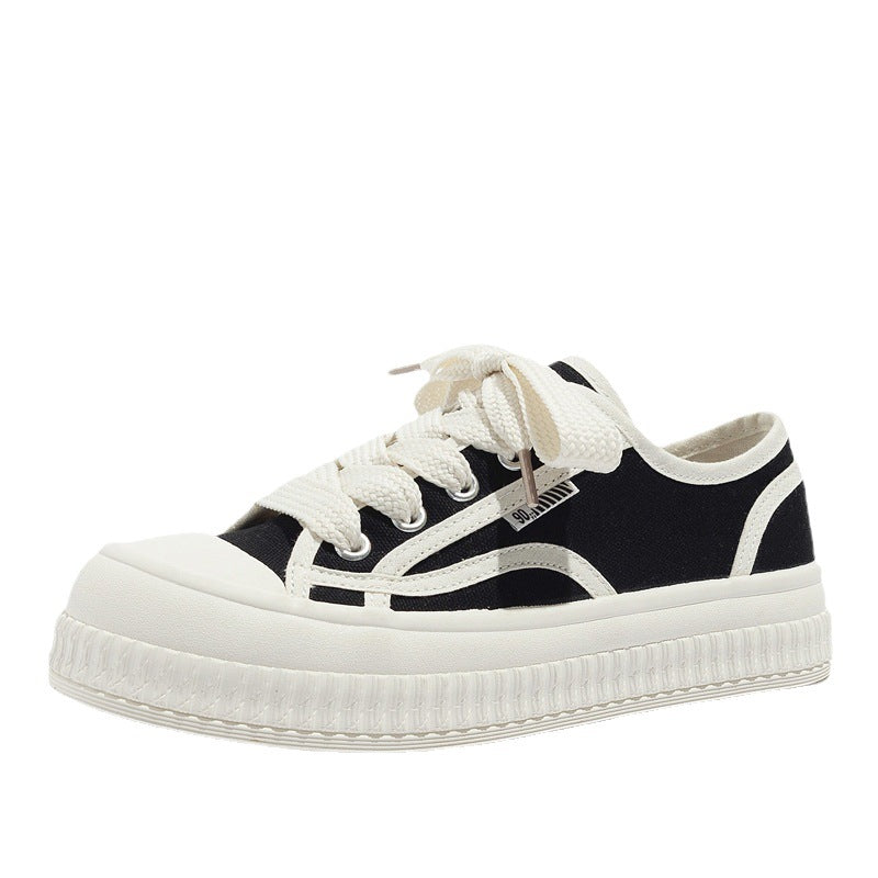 Women's Classic Style Round Head Thick Bottom Canvas Shoes Newgew