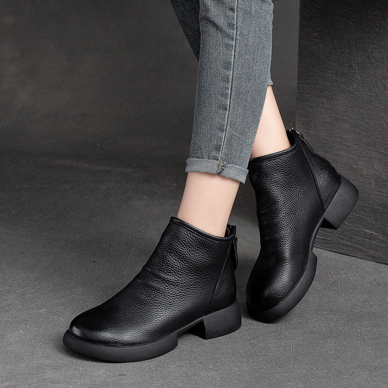 Women Minimalist Soft Leather Casual Ankle Boots Newgew Shoes