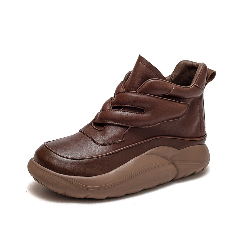 Women Retro Casual Minimalist Leather Ankle Boots Newgew Shoes