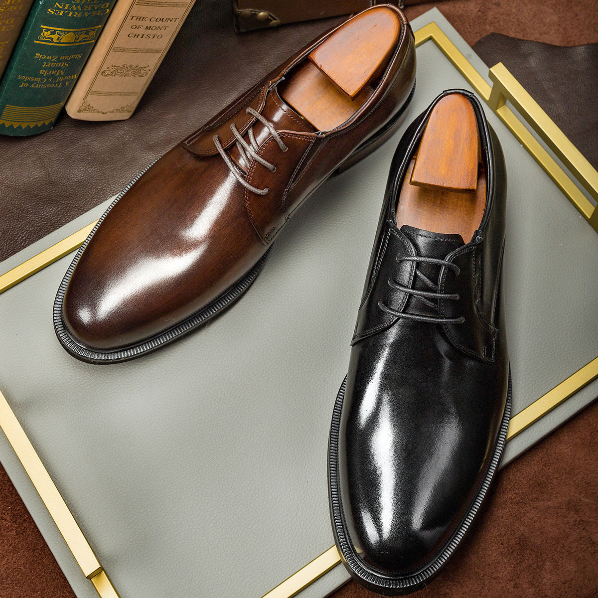 Men Classic Handmade Cowhide Oxford Shoes Newgew Shoes