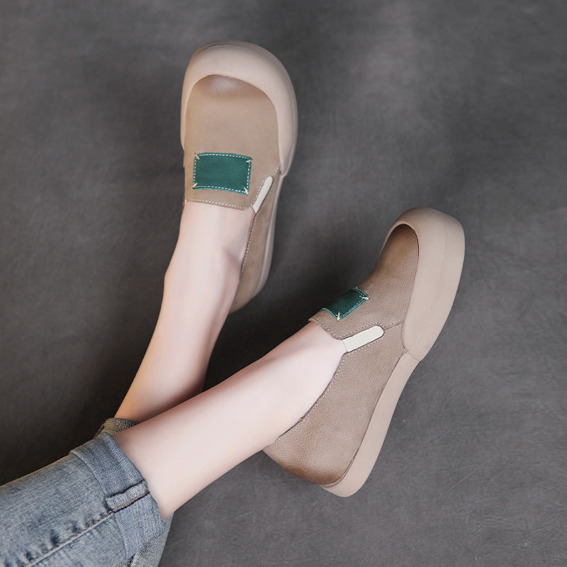Women Retro Minimalist Leather Casual Shoes Newgew Shoes
