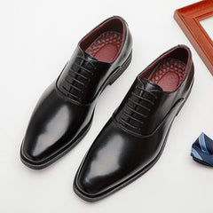 Men Solid Classic Cowhide Minimalist Oxford Shoes Newgew Shoes