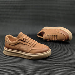 Men Minimalist Embossed Breathable Leather Casual Shoes Newgew Shoes