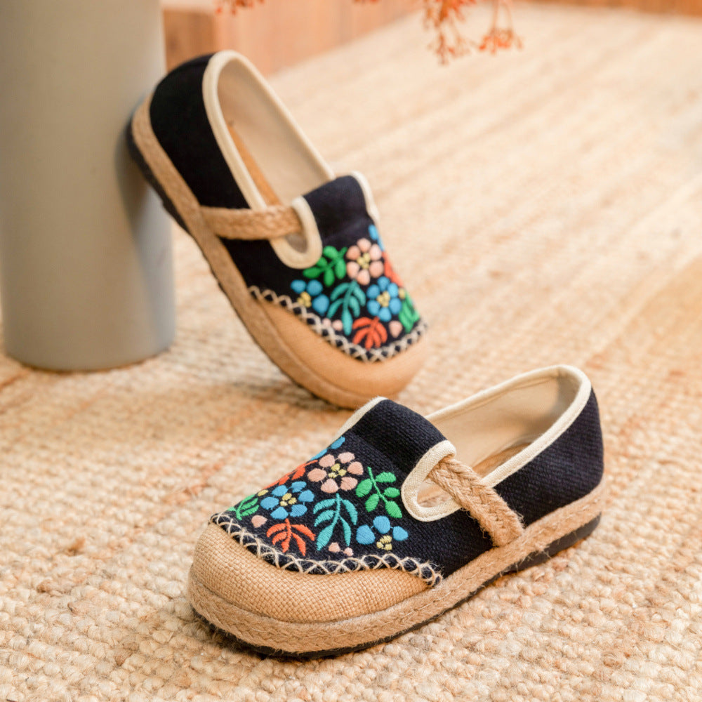 Popular Versatile Ethnic Style Linen Canvas Shoes Newgew